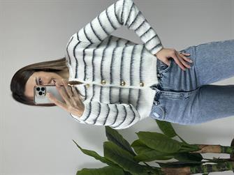 Marka Muadili Yumoş Çizgili Hırka