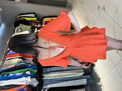 Mcx Güpür Detaylı Şortlu Elbise