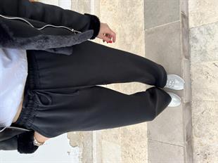 Modal Kumaş Bol Paça Siyah Eşofman Altı