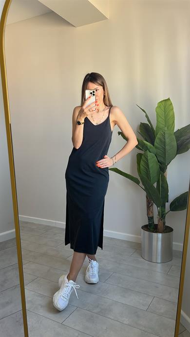 Modal Kumaş İp Askılı Elbise