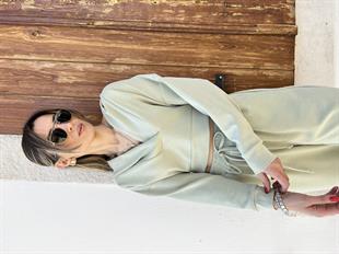 Modal Kumaş Kapişonlu Mint Takım