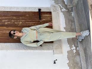 Modal Kumaş Kapişonlu Mint Takım