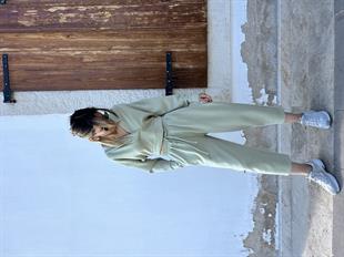 Modal Kumaş Kapişonlu Mint Takım