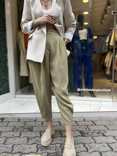 Nms Yağ Yeşili Şalvar Pantolon