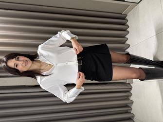 Önü Cep Detay Şort Etek SİYAH