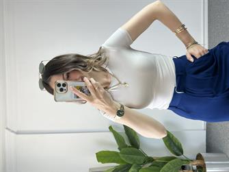 Orjinal Marka Gri Crop Tshırt