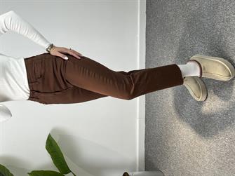 Orjinal Marka Kahve Kesik Paça Momfit Jean