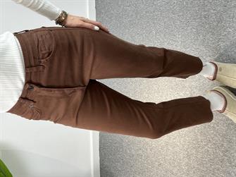 Orjinal Marka Kahve Kesik Paça Momfit Jean