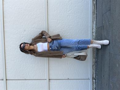 Orjinal Marka Kesik Paça Yüksek Bel Jean