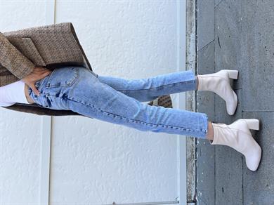 Orjinal Marka Kesik Paça Yüksek Bel Jean