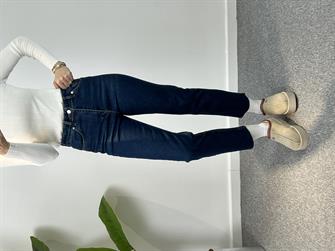 Orjinal Marka Lacivert Kesik Paça Momfit Jean