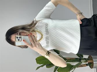 Orjinal Marka Muadili Beyaz Pamuk Tshirt