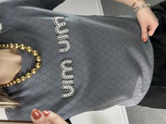 Orjinal Marka Muadili Gri Pamuk Tshirt