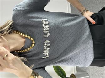 Orjinal Marka Muadili Gri Pamuk Tshirt