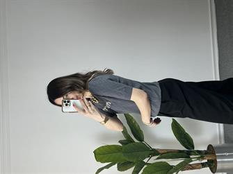 Orjinal Marka Muadili Gri Pamuk Tshirt