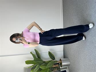 Orjinal Marka Pembe Crop Tshırt