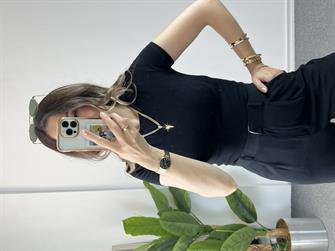 Orjinal Marka Siyah Crop Tshırt