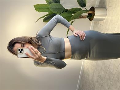 Yumuşak Doku Crop Haki Takım