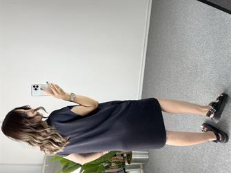 Owersize Antrasit Modal Elbise