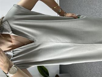 Owersize Bej Modal Elbise