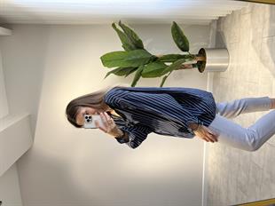 Owersize Çizgili Gömlek