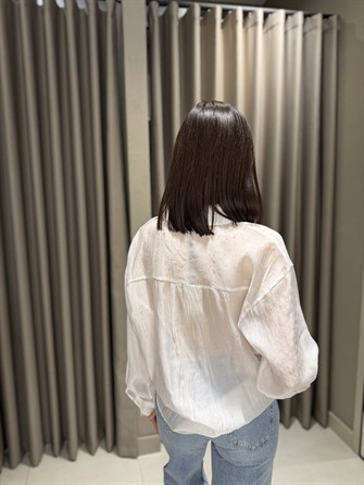 Owersize Taşlı Gömlek BEYAZ