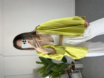 Owesize İpeksi Sarı Gömlek