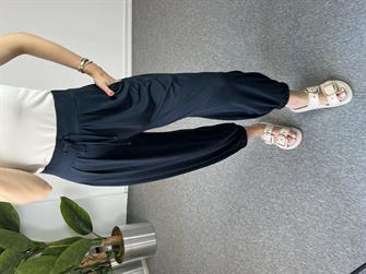 Paçası Lastikli Lacivert Modal Şalvar