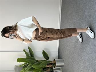 Paraşüt Kumaş Kahve Şalvar Pantolon