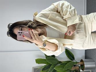 Paraşüt Kumaş Krem İkili Takım