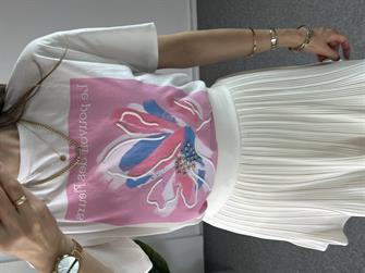 Pembe Baskılı T-shirt