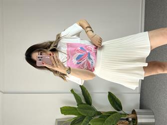 Pembe Baskılı T-shirt