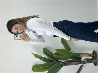 Polo Yaka Beyaz Triko