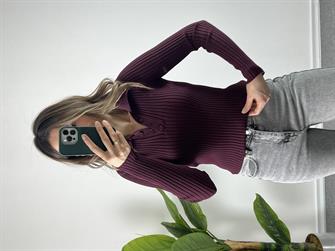 Polo Yaka Fitilli Bordo Triko