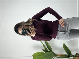 Polo Yaka Fitilli Bordo Triko