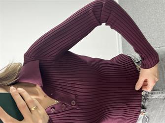 Polo Yaka Fitilli Bordo Triko