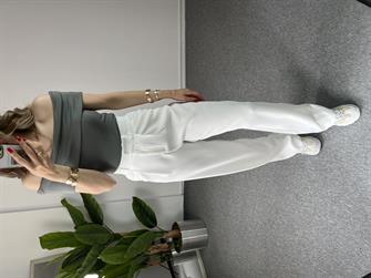 Premium Kalite Beyaz Palazzo Pantolon