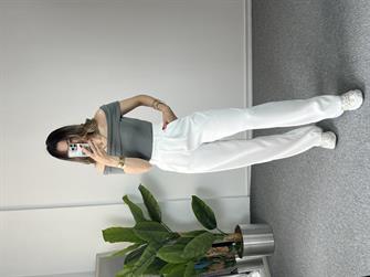 Premium Kalite Beyaz Palazzo Pantolon