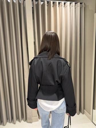 Premium Kısa Trençkot SİYAH