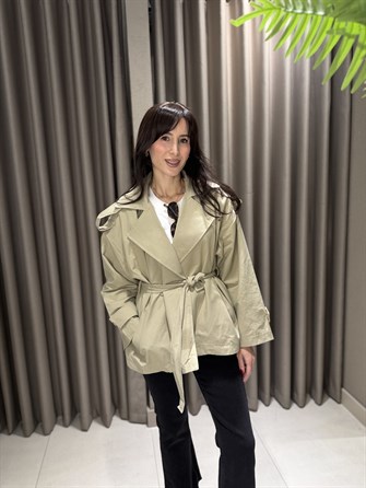 PREMİUM KISA TRENÇKOT YEŞİL