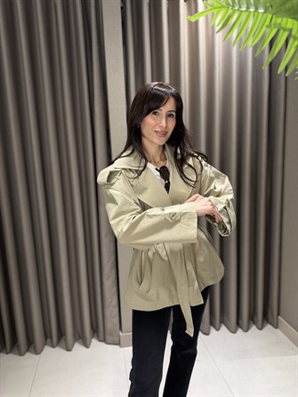 PREMİUM KISA TRENÇKOT YEŞİL