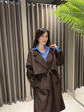 PREMİUM OWERSİZE TRENÇKOT KAHVE