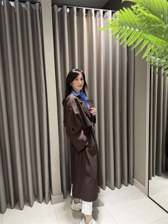 PREMİUM OWERSİZE TRENÇKOT KAHVE