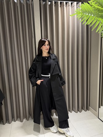 PREMİUM OWERSİZE TRENÇKOT SİYAH