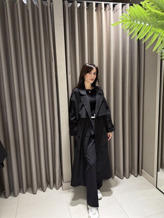 PREMİUM OWERSİZE TRENÇKOT SİYAH