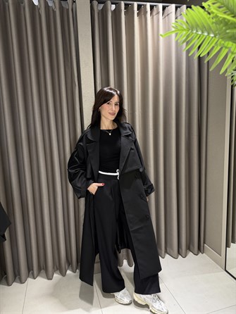 PREMİUM OWERSİZE TRENÇKOT SİYAH