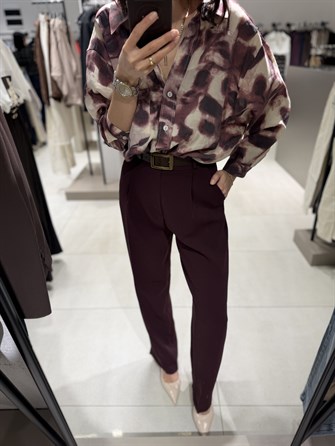 Premium Palazzo Pantolon BORDO