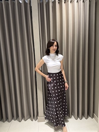 Puantiyeli Maxi Etek KAHVE