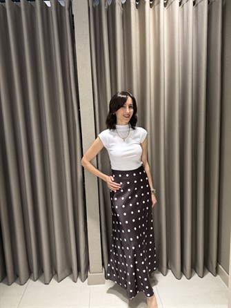 Puantiyeli Maxi Etek KAHVE