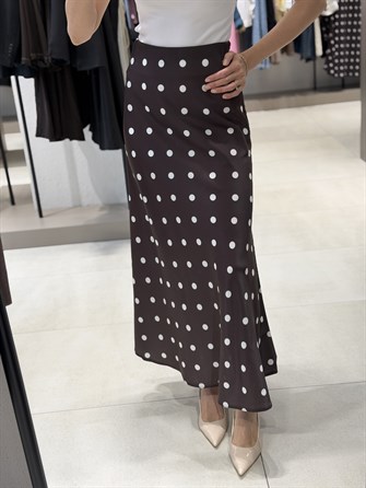 Puantiyeli Maxi Etek KAHVE
